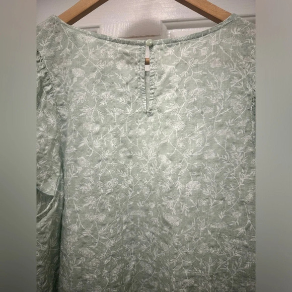 Ana A New Approach Women’s Mint Green/White Floral, Ruffled Blouse Size XXL - Picture 4 of 6